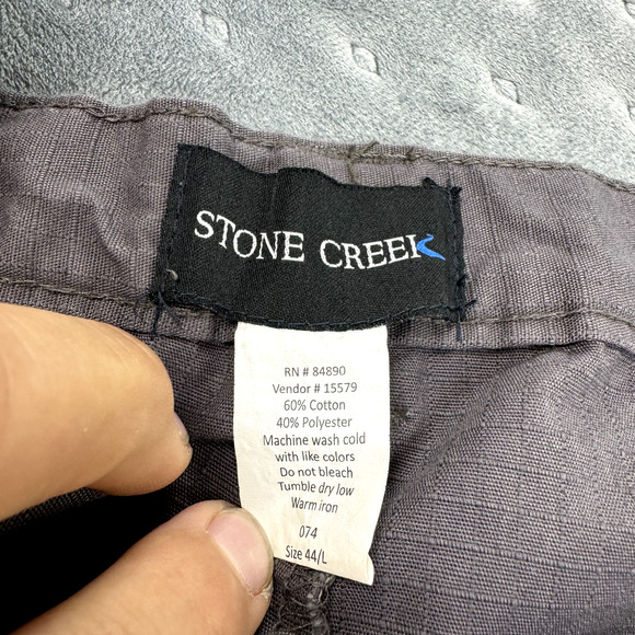 Stone Creek Pants Mens 44X30 Gray Canvas Cargo Rip Stop Gorpcore Gorp Tactical - Picture 8 of 9